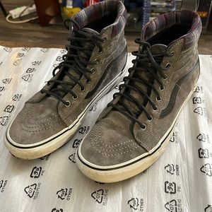 Vans gray and plaid MTE suede sneakers